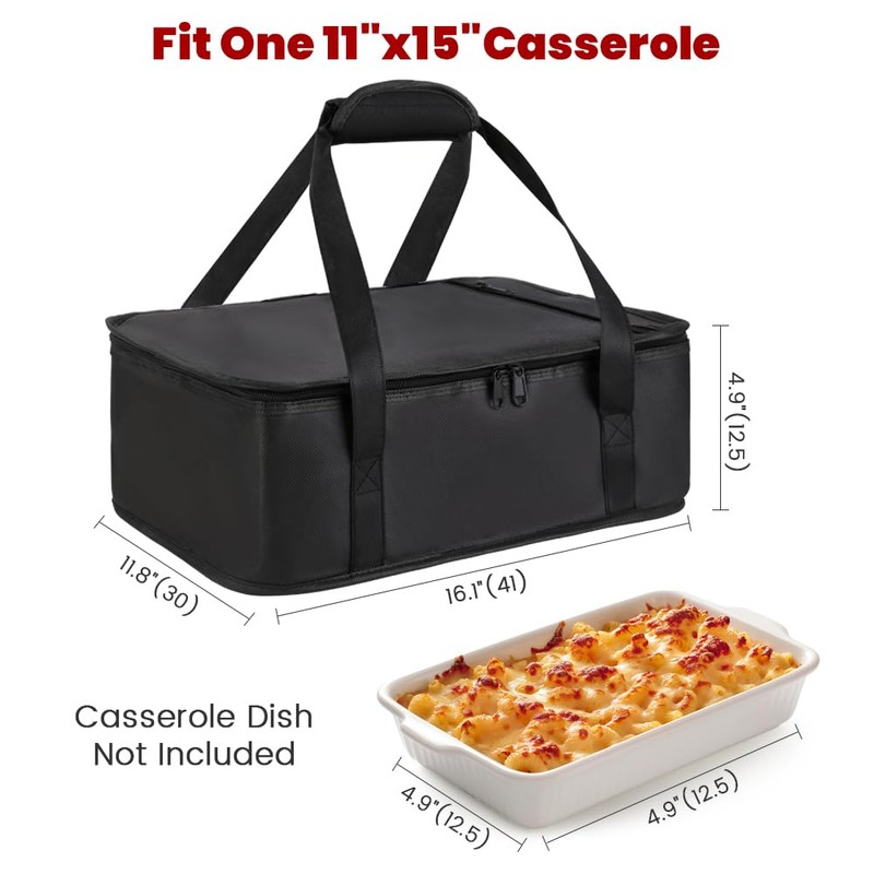 Bodaon Insulated Casserole Carrier Bag, Fits 9x13 and 11x15 Inch