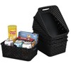 Pekky 6 Pack Plastic Weave Storage Basket, Black Small Organizer