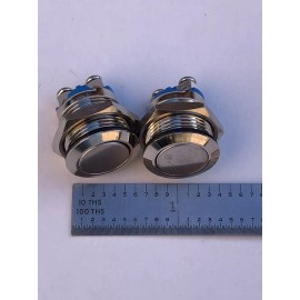 None  2 Pcs Waterproof Metal Push Button for Doorbell Boat Car Horn Speaker Momentary