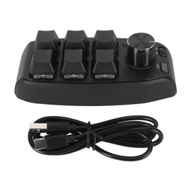 Mini Keypad 6 Keys 1 Knob Red Switch Mechanical Plug and Play Programmable Keypad for Gaming Office Media Wireless BT(Inbuilt 200mAh Battery Included)