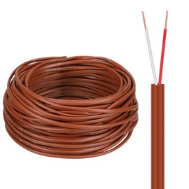 Buryeah Thermostat Wire Bell Wire Solid Copper Cable 18 Gauge ETL, Power Circuit Cable Moisture, Heat and UV Resistant for Low Voltage Applications Use(18/2,50 ft)