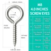 4 Inch Heavy Duty Screw Eye Hooks - 2 PCS