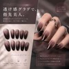 Liberte555 Nail Tips False Nail Black Gradient Medium Long Handmade