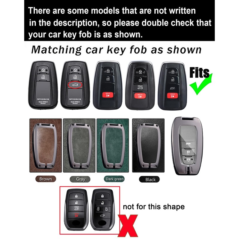 ontto 2/3/4 Buttons Car Key Protector Fit for Toyota Highlander