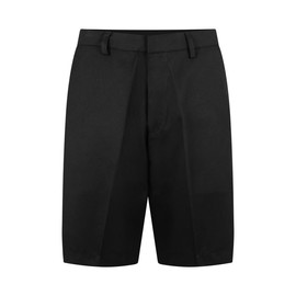 Alanna Jones Plus Size Boys' School Shorts - Sturdy Fit, Teflon Protection Water-Resistant, Half-Elastic Waist & Secure Zip and Clip, Black 13-14
