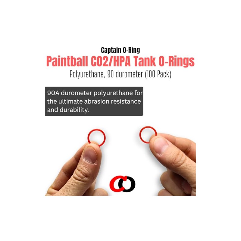 100 Poliuretano CO2/HPA tanque o-anillos (90 durómetro) [rojo]