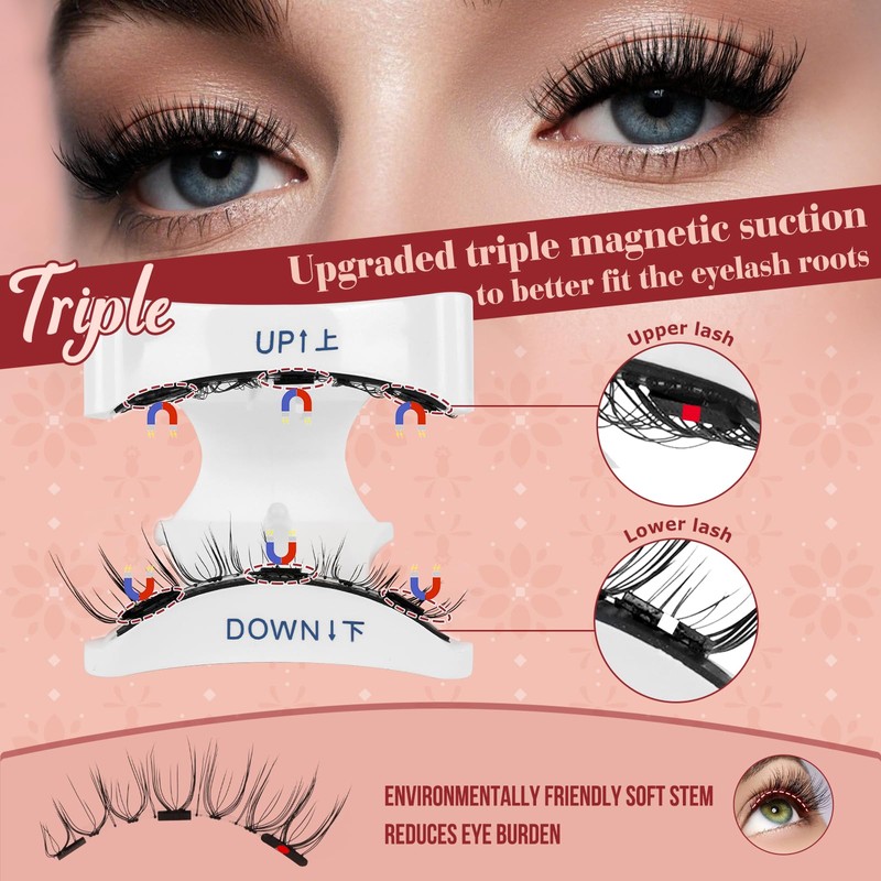 Magnetic-Eyelashes with Applicator 4 Pairs Magnetic-Lashes