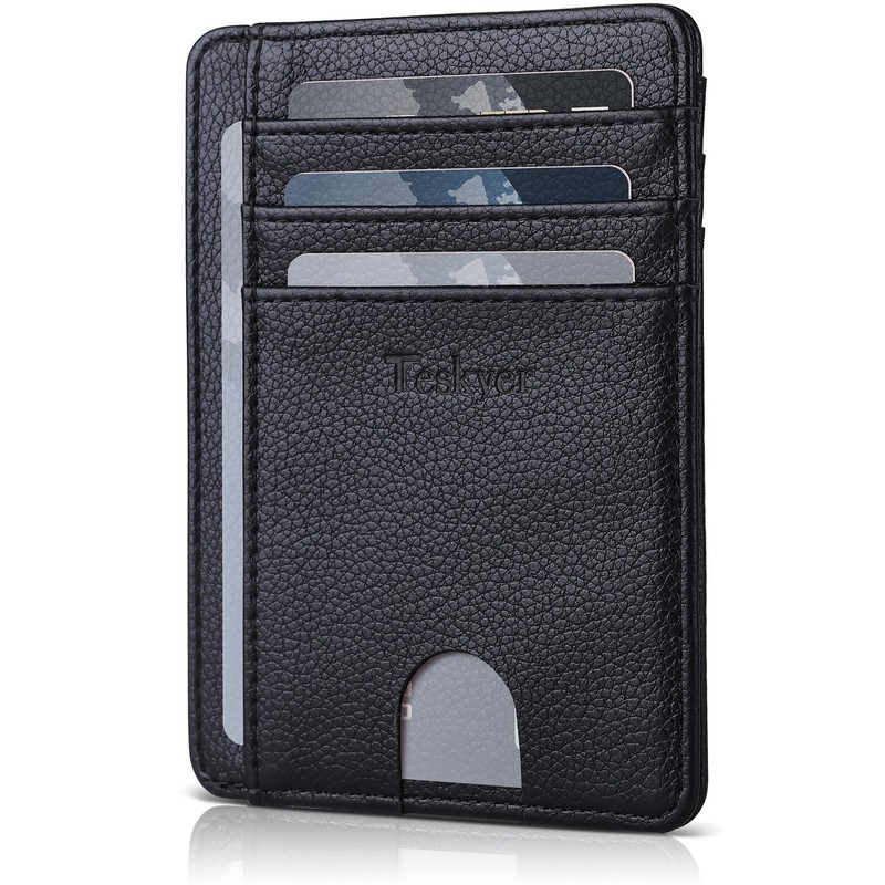 Teskyer Credit Card Case, ID Card Holder, Premium PU Leather,