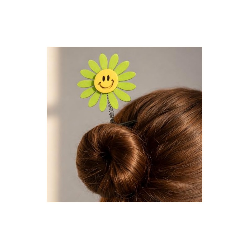 Set de 12 Pinzas para Cabello Flor con Resorte y