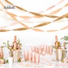 AOBKIAT Wedding Decor Gold Pink White Crepe Paper 8 pcs