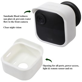 Meffort Inc Protective Silicone Skin Case Compatible with Blink Outdoor 4 (4th Gen) - Camouflage Cover with Sun Glare, UV & Weather Protection (White, 1 Pack)