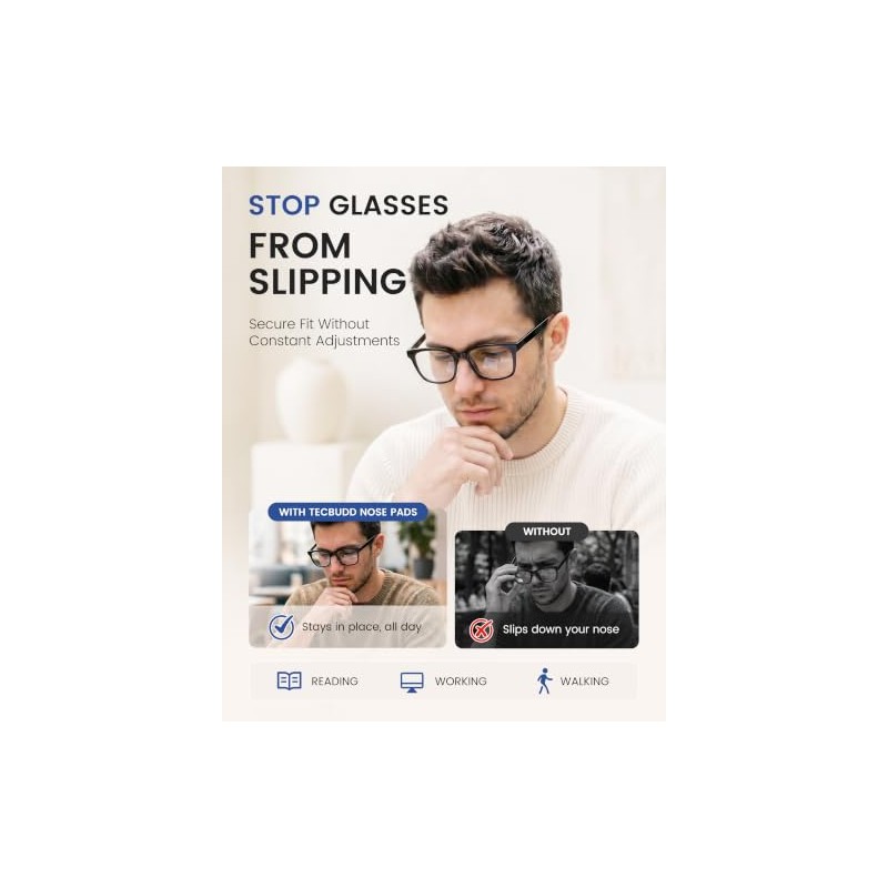 Silicone Anti-Slip Nose Pads for Glasses - 10 Pairs