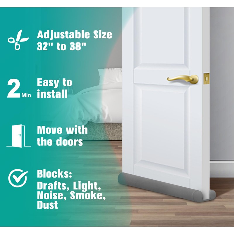 MAXTID Under Door Draft Stopper 32, 36, 38 Inches -