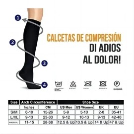 Calcetas Compresión Alivia Varices Y Circulación 6 Pares