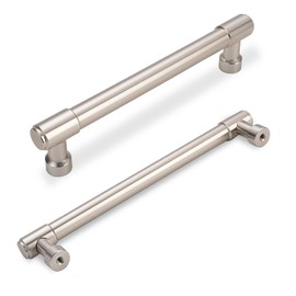 BUKOBYHE 10 Pack 5 Inch(128mm) Kitchen Cabinet Handles Brushed Satin Nickel Cabinet Pulls Alloy Drawer Pulls Solid Cabinet Hardware