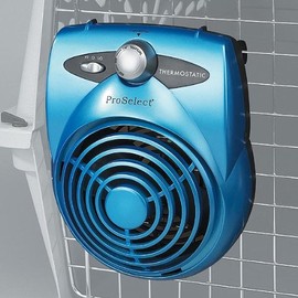 Proselect Deluxe Thermostatic Pet Crate Fan, Ice Blue