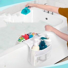 Bathtub Toy Holder, Prevent Spots, Bath Toy Storage Bath Toys for Kids Ages 4-8 30“x8.7”Mesh Bath Toy Holder，let Baby Bath Toys Quick Drying (2 Pockets)