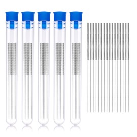 Lnngub 50 Pieces 3D Printer Nozzle Cleaning Kit, 0.4 mm 3D Printer Nozzles Cleaning Needle Stainless Steel Nozzles Cleaning Needles with Plastic Storage Tube 3D Printer Accessories Nozzle Cleaning