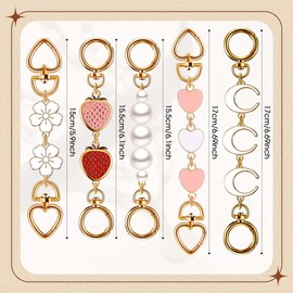 Remuuly 5 Pcs Purse Strap Extender Golden Bag Extender Chain Metal Bag Replacement Handbag Chain Purse Making Supplies(Classic)