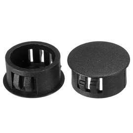 PATIKIL 18mm (11/16") Plastic Hole Plugs, 30Pcs Flush Type Round Hole Plugs Cover Snap in Locking Hole Tube for Table Kitchen Cabinet Furniture, Black