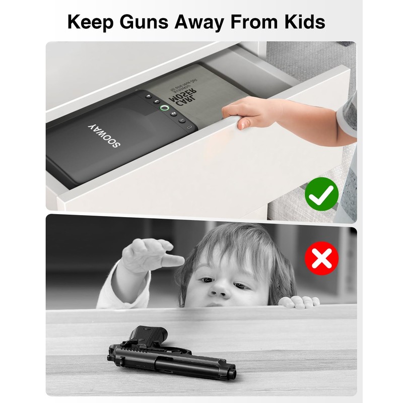 Gun Safe, Small Pistol Safe Biometric Gun Safe for Handgun,