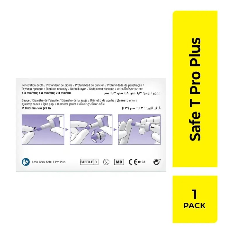 Lancetas Accu-chek Safe T Pro Plus - Caja Con 200