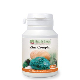 Zinc Complex 15mg 90 Capsules, Without Magnesium Stearate, Zinc contributes to The Normal Function of The Immune System & to The Maintenance of Normal Skin, Hair & Nails, Made in Wales