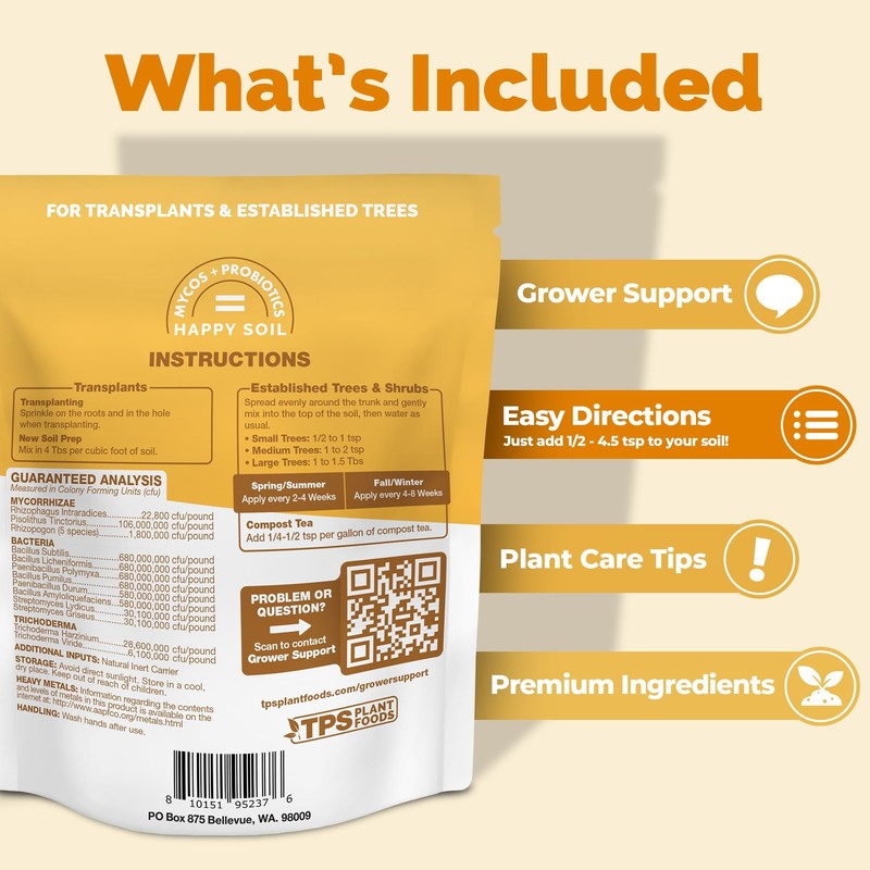 TPS NUTRIENTS Mycorrhizal Fungi for Fruit Trees, Mycos for Transplanting