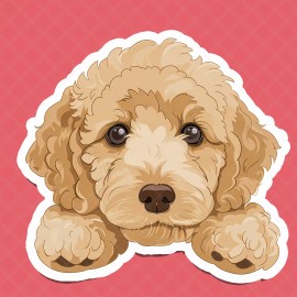 Stickermaniac 5" Adorable Puppy Sticker - Cute Dog Decal for Laptops, Journals, Water Bottles