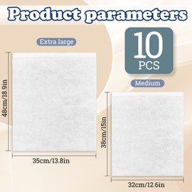 FuninCrea Pack of 10 Shoe Bags Travel Breathable & Dustproof Shoe Storage Drawstring Closure Boot Bag Shoe Bag Clear Shoe Organiser for Trainers, Leather Shoes, Boots, White, Breathable