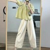 Momkong Maternity Pants Set - Comfortable Summer Wear for Expectant Mothers Maternity Pants M