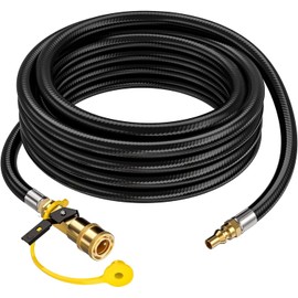GasXpert 20 FT Quick Connect Propane Hose for RV to Grill, RV Propane Quick Connect Hose, Quick Disconnect Propane Hose Extension with 1/4"Safety Shutoff Valve for Grills, Griddles, Stove, Heater