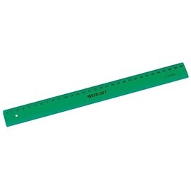 Westcott 10172 00 Plastic Ruler, has a Handy Hanging Hole, cm/mm Scale, Green