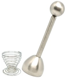Praxia Egg Shell Cutter, Short Egg Shell Peeler, Egg Stand, Logo Pouch, Cleaning Cloth Included
