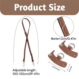 Accessories for Mini Bag Strap Punch-Free Adjustable Buckle Design Suit For mini bag strap (Brown（Silver Buckle）)