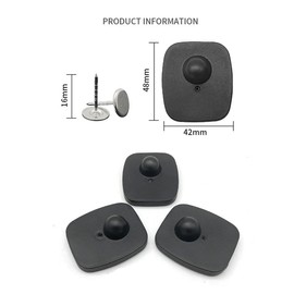 100pcs Retail EAS 8.2MHz Hard Tag RF Square Retail Tags for Garment Supermarket