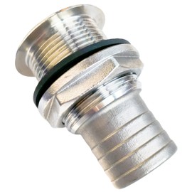 Marine Grade Stainless Steel Short Straight Through Hull Plumbing Fittings with Nuts and washers for Boats, Yachts (1-1/4IN)