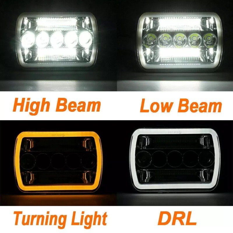 Bricologht Fit Chevy Kodiak C4500 C5500 2003-2009 5x7''7X6'' LED HEADLIGHT