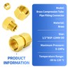 ERGAOBOY Brass Compression Pipe Fitting, 12 mm Pipe OD X