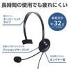 Elecom HS-HP14MUBK Wired Headset USB with Mic Overhead Single Ear