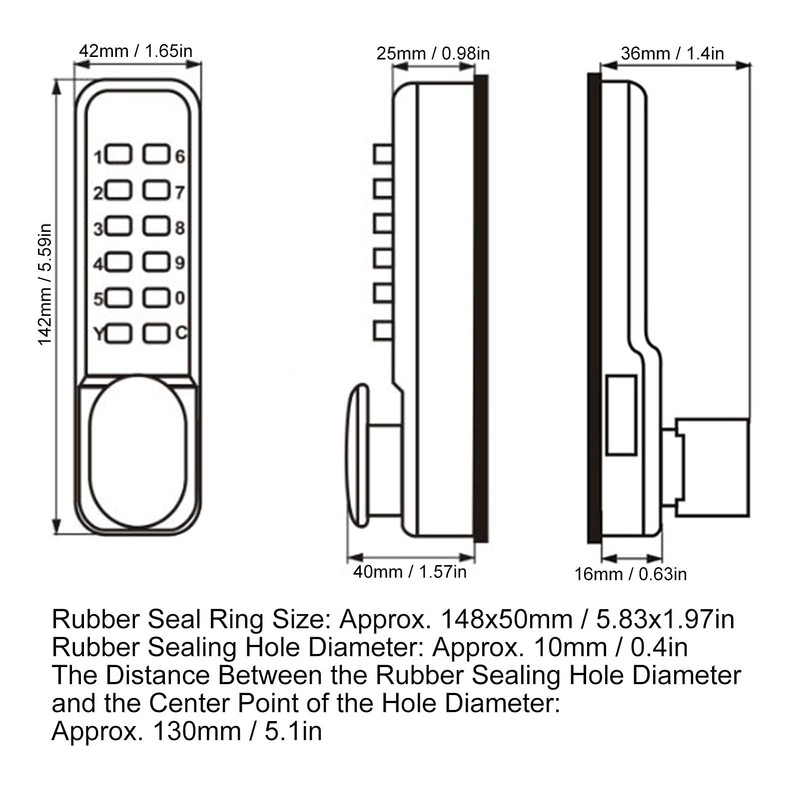 mumisuto Digital Door Lock, Keypad Combination Lock, Chrome Mechanical Code