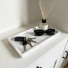 N NANSHOP Natural Marble Vanity Bathroom Tray, 12 x 6