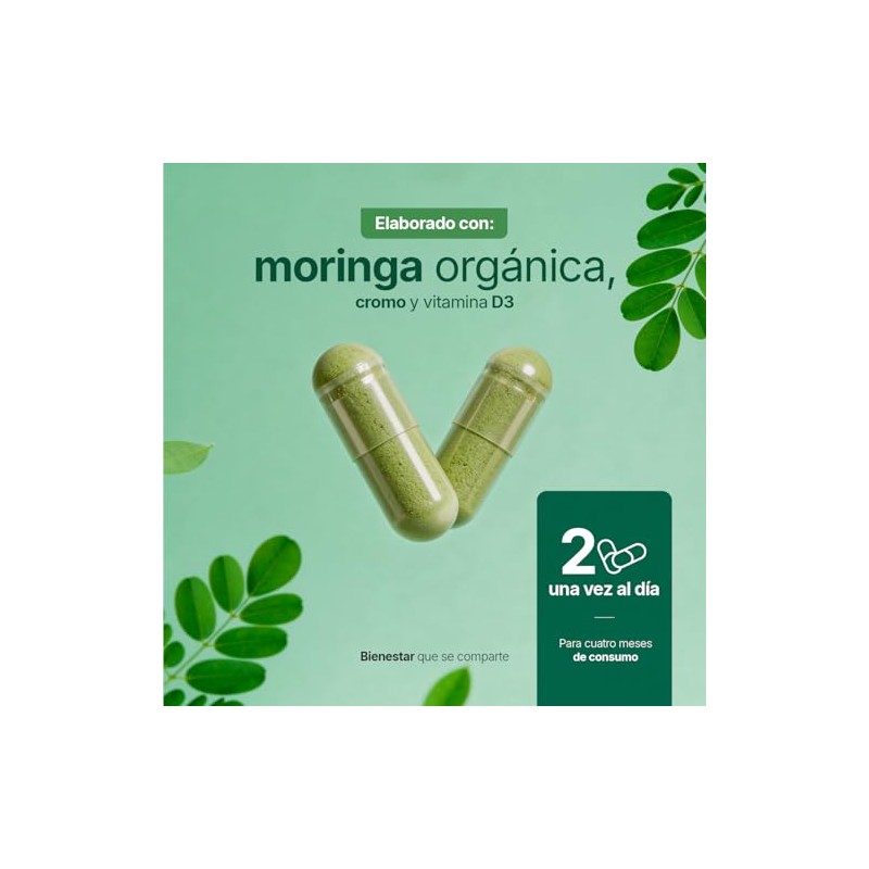 Life Moringa Orgánica 240 Cápsulas 1000mg Por Porción Superalimento Potenciado