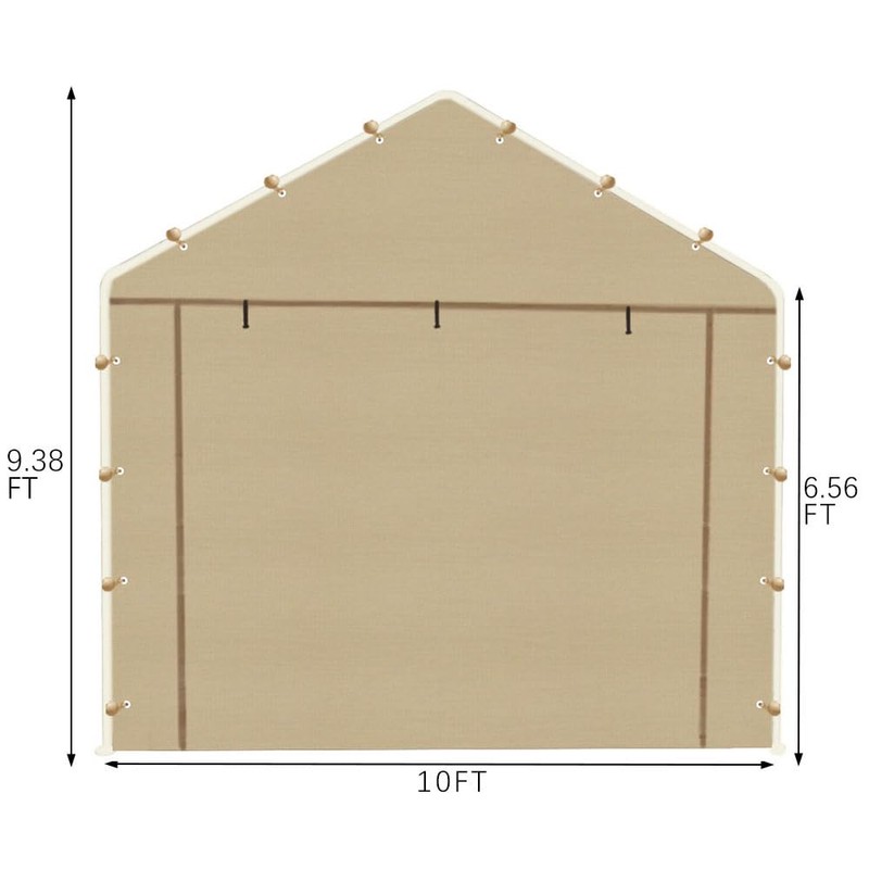 Vanteriam 10 * 20 FT Carport Replacement Tarp Canopy, Sidewall