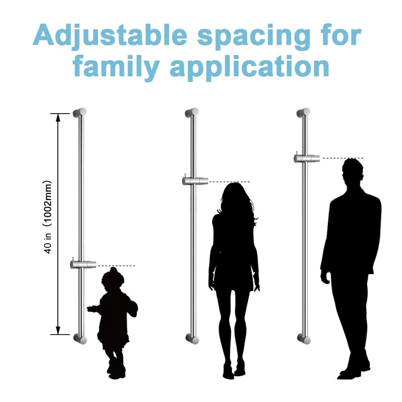OFFO Shower Slide Bar 40 in Adjustable Installation Distance 20-39