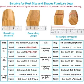 16 Pack Chair Leg Floor Protectors for Hardwood Floors, Round Rubber Furniture Sliders, 360°Felt Pad Bottom Wrapped Thickening Silicone Furniture Legs Caps Covers(Round,Clear-Brown-XL)