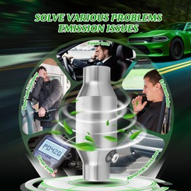 FOMIUZY 2.5 Inch Inlet/Outlet Universal High Flow Front Catalytic Converter Direct-Fit with O2 Port (EPA Compliant)