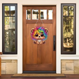 JJFox Diamond Art Hanging Kit for Adult,Special Shaped Rhinestone,DIY Acrylic Diamond Art Painting Window Pendants Home Garden Wall Hanging Kits Hanging Ornament (Bear)