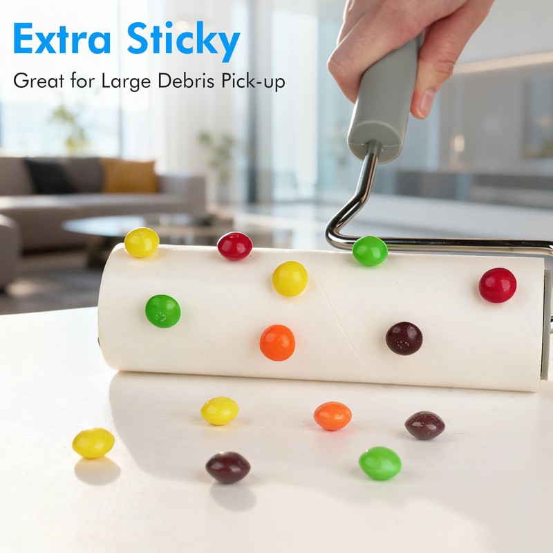 Extra Sticky Large Surface Lint Roller, 6.3'' Giant Lint Roller