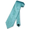 Vesuvio Napoli Necktie Turquoise Blue Paisley Design Mens Necktie, turquoise
